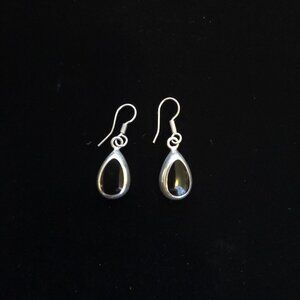 Rare Silpada Sterling Silver Black Onyx Teardrop Dangle Earrings | W0085